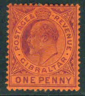 GIBRALTAR Scott 40 1903 KEVII 1p CV$37.50