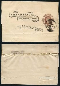 WS3 1d Brown Newspaper Wrapper Stamp LW3 Used W H Smith