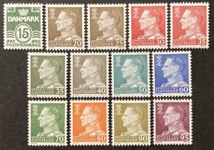 Denmark 1961-3 #382-94, Frederick IX, MNH, CV $14.35.