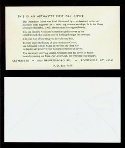 FIRST DAY COVER #1268 Dante Aligheri 5c ARTMASTER + INSERT CARD FDC U/A 1965