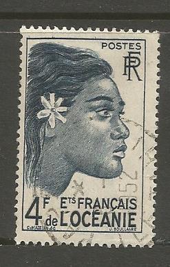 FRENCH POLYNESIA 172, USED STAMP, TAHITIAN GIRL