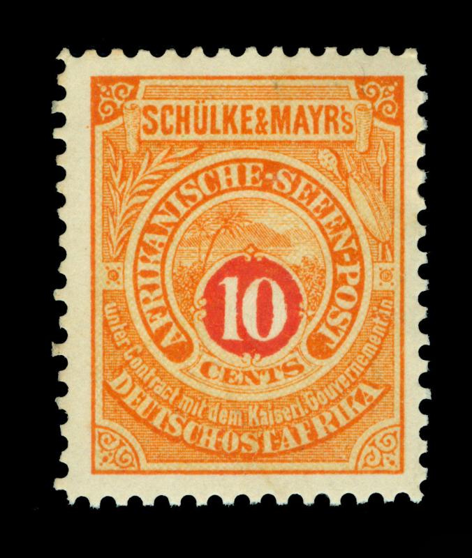 German EAST AFRICA 1892 SEAPOST - Schulke & Mayr's LOCALS  10c orange - mint MH