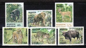 Bangladesh, Scott cat. 130-135. Wild Animals & Elephant issue.