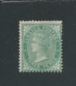 JAMAICA 1870-83 3d GREEN MM SG 10 CAT £160