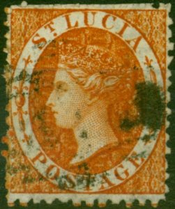 St Lucia 1864 (1s) Brown-Orange SG14 Fine Used (2)