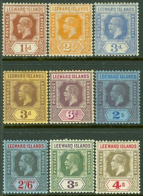 EDW1949SELL : LEEWARD ISLANDS 1921-32 Scott #61//80. 9 Diff values. MOG Cat $113