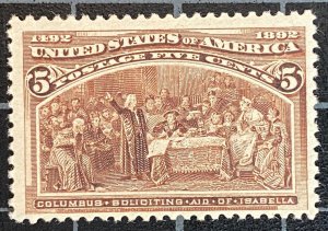 US Stamps-SC# 234 - 5 Cent - MOGH  - SCV = $55.00