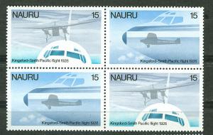 Nauru # 193a Powered Flight BLK/4  (1) Mint NH