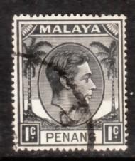 Malaya Penang 1949 Sc 3 1c Used