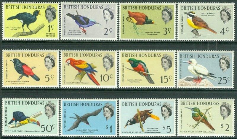 EDW1949SELL : BRITISH HONDURAS 1962 Scott #167-76 Birds Cplt set VFMOGLH Cat $85