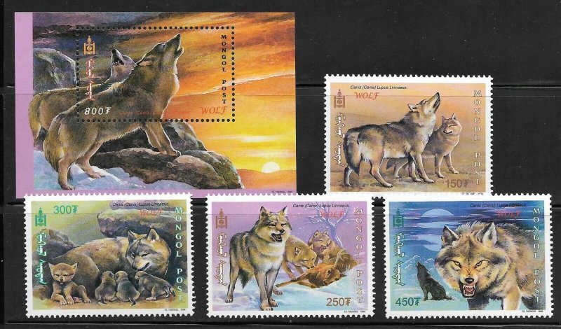 Mongolia 2409-13 Wolves Mint NH 