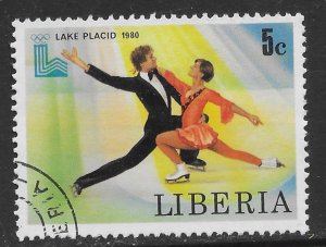 Liberia #450 Lake Placid 1980 Olympics. Ice Skating