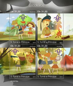 Sao Tome & Principe 2019 MNH Scouting Stamps Girl Boy Scouts 4v M/S