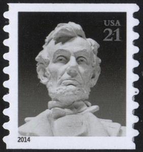 SC#4861 21¢ Abraham Lincoln Coil Single (2014) SA