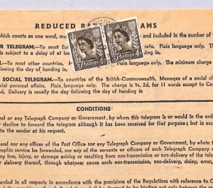 GB QEII JERSEY REGIONALS Pair £1 CASTLE Channel Islands 1969 TELEGRAPH FORM ZJ83