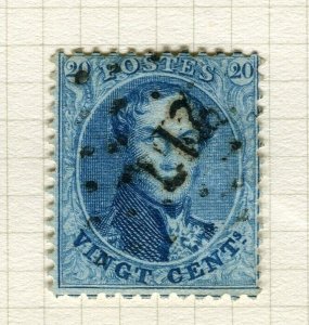 BELGIUM; 1864 early classic No Wmk. Leopold Perf issue used 20c. value