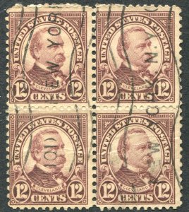 693 12c Cleveland Block of 4 Used