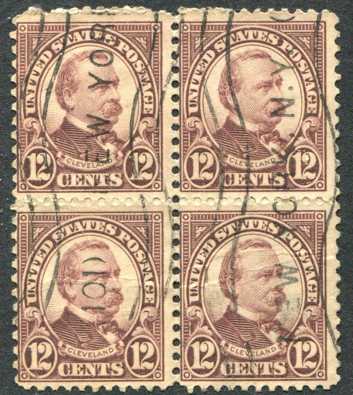 693 12c Cleveland Block of 4 Used