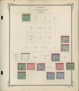 1878-1956 Panama Postage Stamp Collection on Album Pages Catalog Value $753