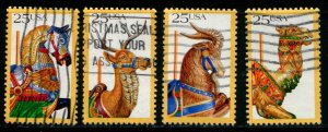 2390-2393 US 25c Carousel Animals, used sgls