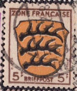 Germany -French Occupation 1945 -  4N3 Used