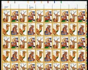 2390-2393 Carousel Horses Sheet of 50 25¢ Stamps MNH