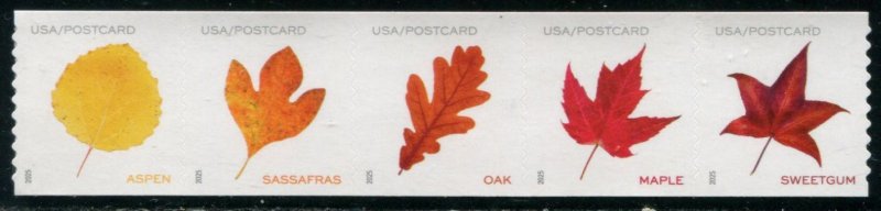 5975a US (56c) Vibrant Leaves SA coil, MNH strip/5
