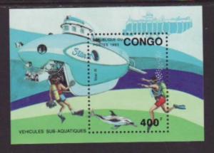 Congo Submarines 1026 Souvenir Sheet MNH VF