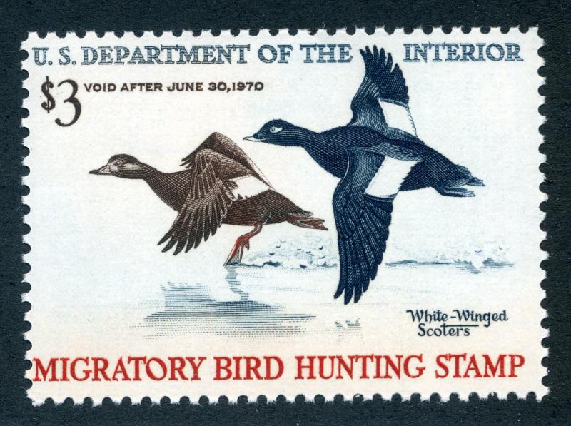 RW36 1969 US Department of Interior - White-Winged Scoters - $1 Used Duck