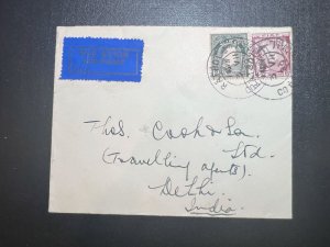 1929 Ireland Airmail Cover Ray Letterkenny Donegal to Delhi British India