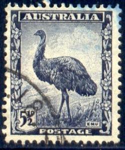 Bird, Emu, Australia stamp SC#196 Used