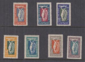 LITHUANIA, 1921 Air Mail Service set of 7, mnh.