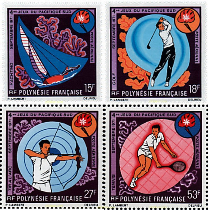 48056 MNH POLINESIA FRANCESA 1971 4 JUEGOS DEL PACIFICO SUR