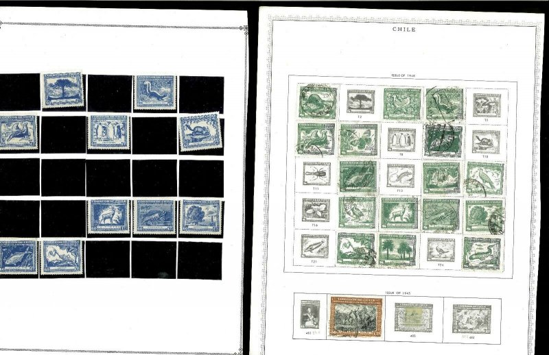 Chile 1939-1972 M & U Hinged & in Mounts on a Mix of Remaindered Pages.