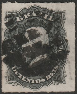 Brazil 1877 Sc 66 used small edge thin