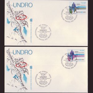 UN-GENEVA 1979 - FDCs - 82-3 Disaster Relief Set of 2