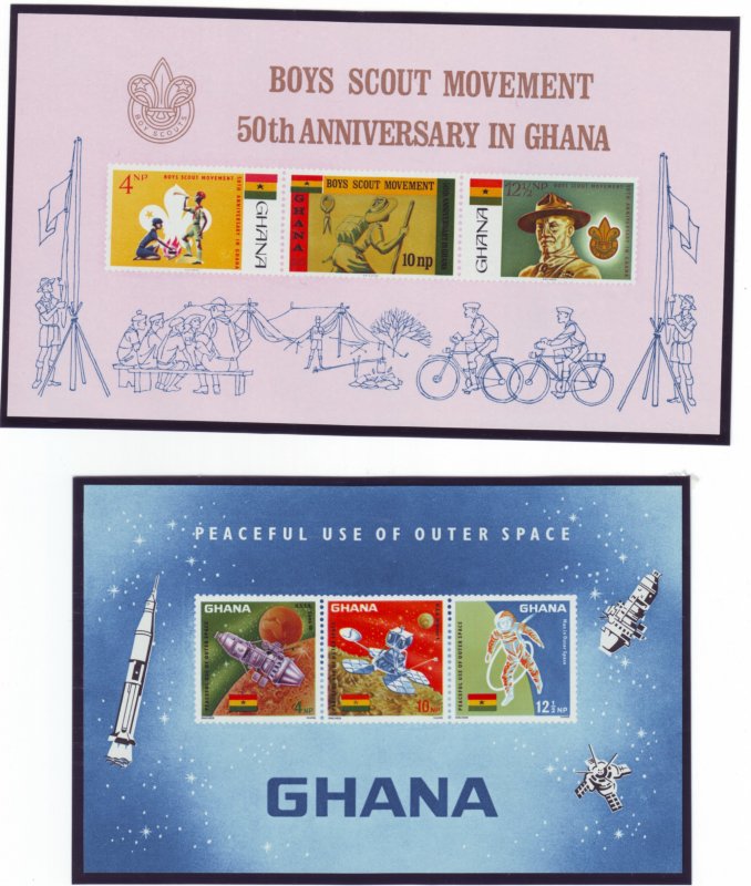 Z565 Jlstamps 2 1967 ghana s/s mnh #307a & 310a space and scouts