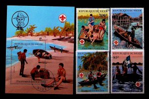 NIGER Sc 586-90 CTO SET+S/S OF 1982 - SCOUTS - (SC2)