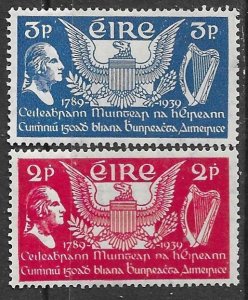Ireland # 103-104  U.S. Constitution   (2) VLH  Unused