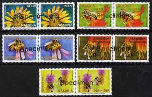 Namibia 2004 Honey Bees perf set of 5 in pairs overprinte...