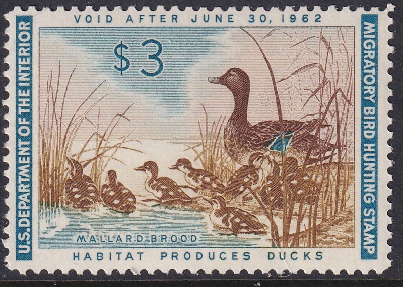 RW28 U.S. 1961 Federal Duck Stamp $3.00 MNH CV $95.00