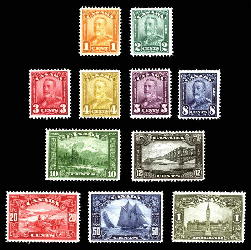 Canada #149-#159 1c-$1 1928-29 Scroll Bluenose Gem *MLH* Set of 11 Rare Stamps