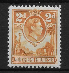 NORTHERN RHODESIA SG31 1938 2d YELLOW-BROWN MTD MINT 