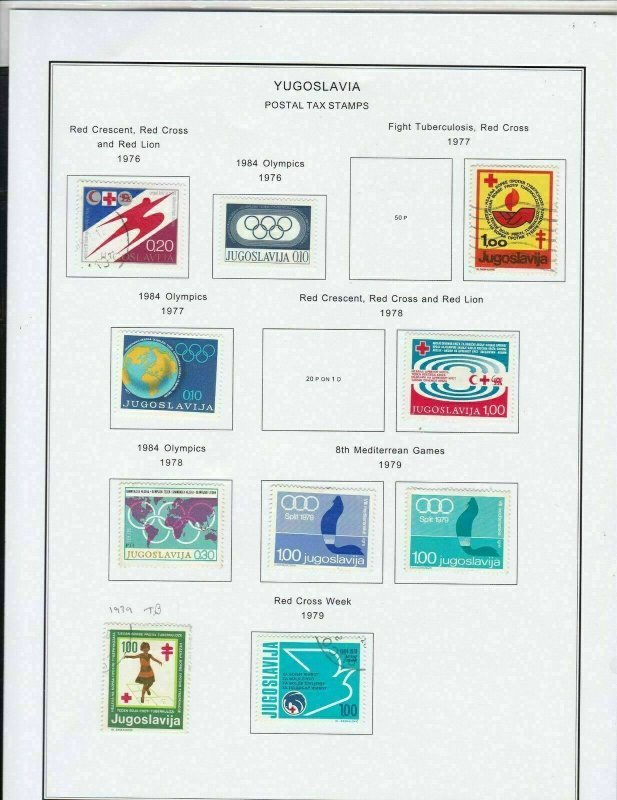 yugoslavia postal tax stamps 70s stamp page ref 18313