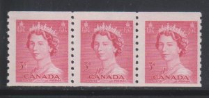 Canada, 3c Queen Elizabeth II (SC# 332) MNH STRIP