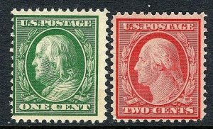 [TJ]      US #331-332  MNH OG ~ 1908+ 1c-2c Perf 12X12 w/Double-Line Watermark