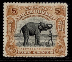 NORTH BORNEO EDVII SG165, 5c yellow-brown, M MINT. Cat £18. 