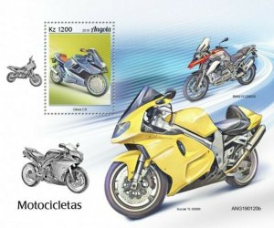 Angola - 2019 Motorcycles on Stamps - Stamp Souvenir Sheet - ANG190120b