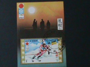 UMM AL QIWAIN-1971-WINTER OLYMPIC GAMES-SAPPORO'72- CTO S/S VF-FANCY CANCEL