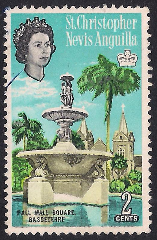 St Christopher Nevis Anguilla 1963 - 69 QE2 2 ct Pall mall Square SG 131 ( F1...